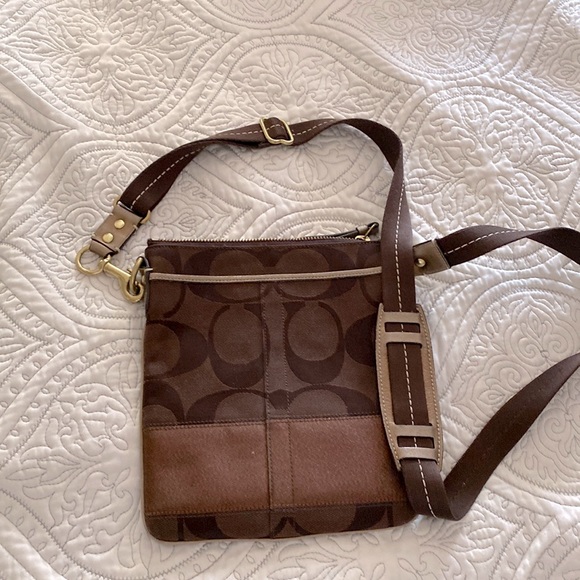 Coach Bags Vintage Coach Cross Body Purse Brown With Copper And